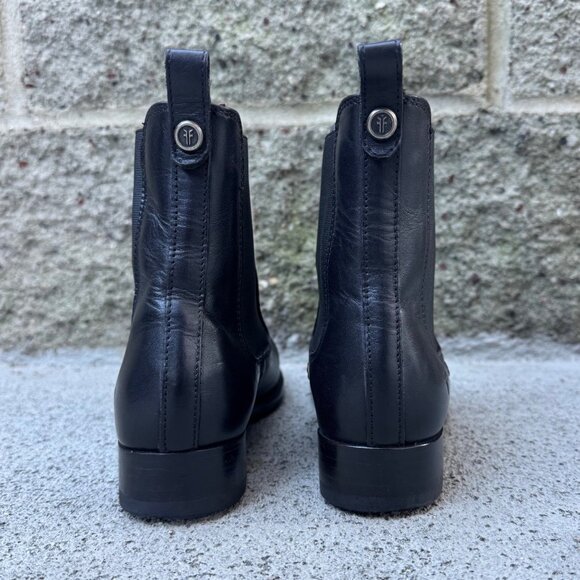FRYE Melissa Chelsea Boots Womens 7 Black Ankle Boot Italian Leather Bootie - Picture 5 of 13